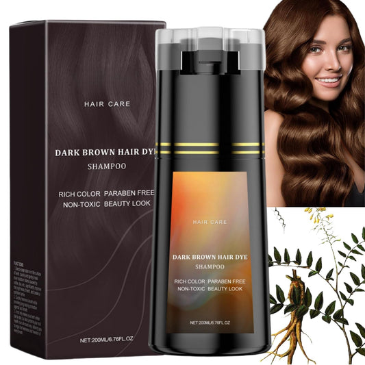 SingHao Polar Hair Dye Shampoo,3 in 1 Sha/mpoo for Color Treated Ha/ir,Nova Hai/r D/ye Sham/poo,Dark Brown Hai/r Dy/e Permanent,H/air D/ye Care,Ha/ir Care Instant Dy/e Shamp/oo,H/air Color Sh/ampoo#Dark Brown