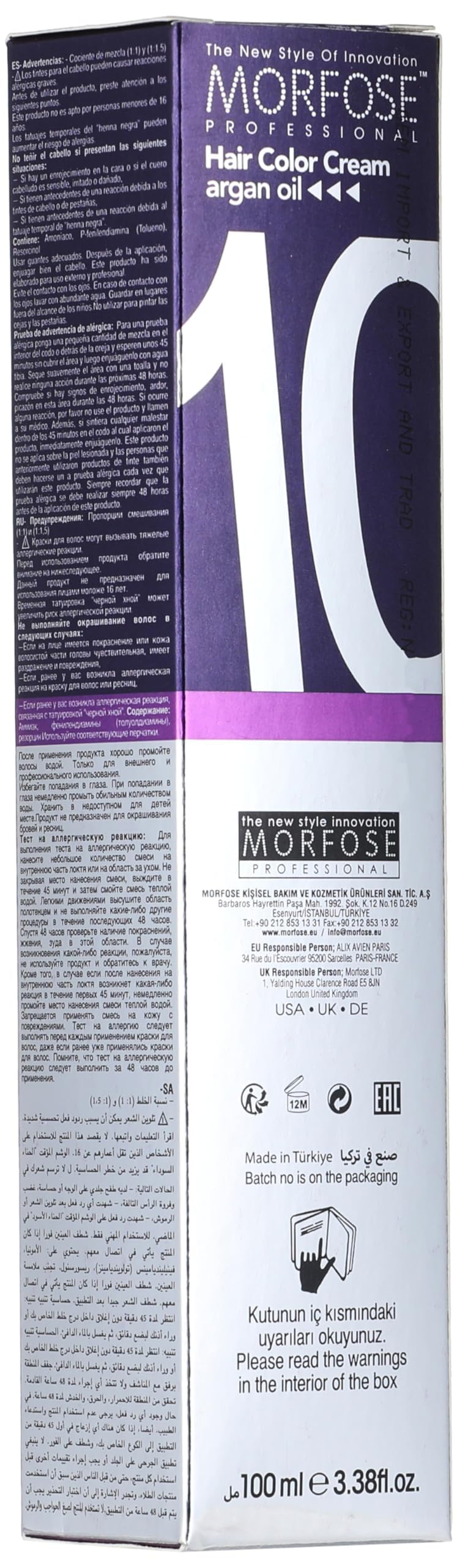 MORFOSE Morfose 10 Professional Hair Colour Cream 100 ml, No. 7.1 Natural Ash Auburn