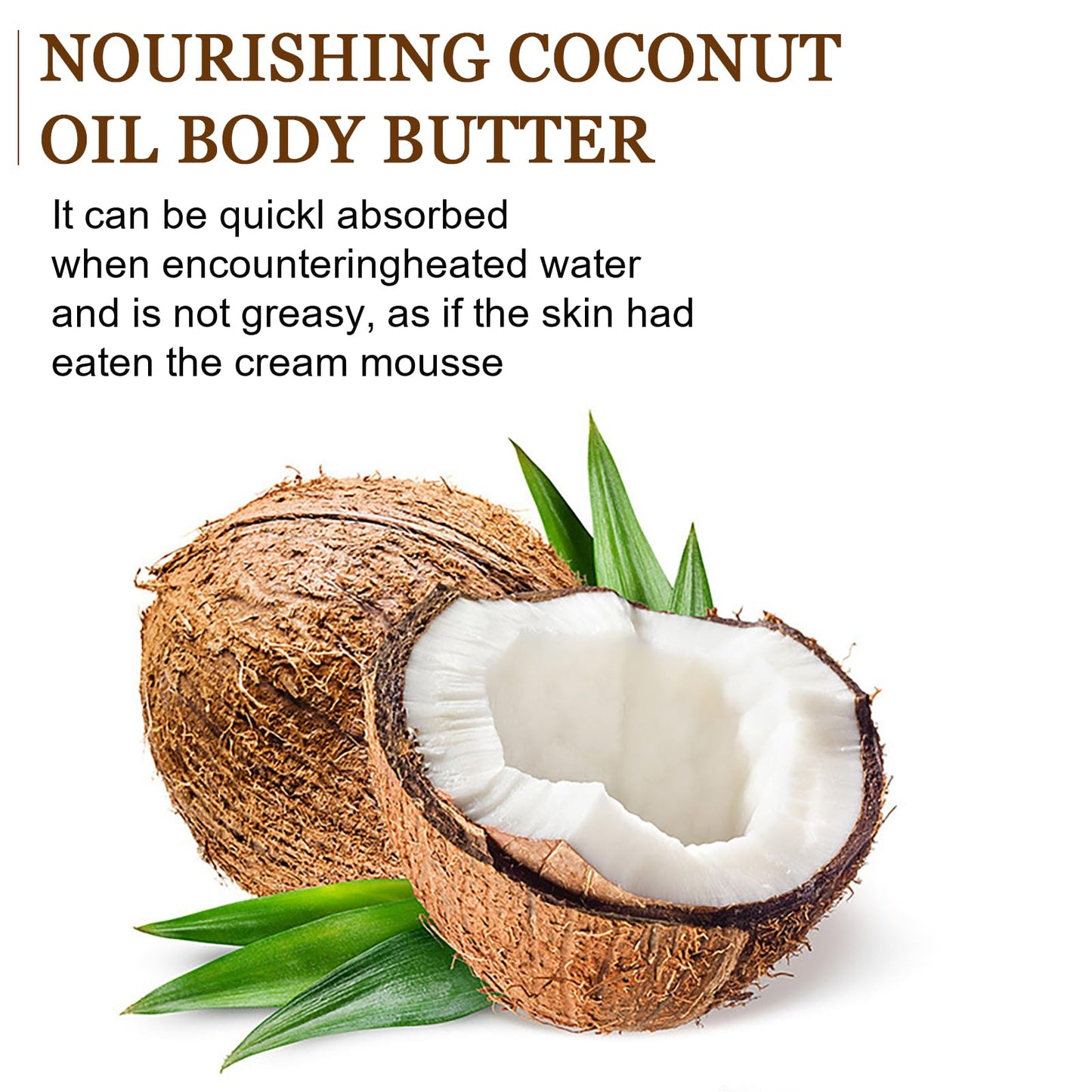 Silky Smooth Skin with 200g Coconut Body Butter - Moisturizer for Dry Skin - Nourishing Coconut Oil Cream for Hydrated Skin