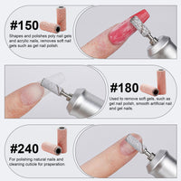 DMQ Sanding Bands for Nail Drill, 100Pcs Mini Extra Fine 240 Grit Nail File Small Nail Sanding Bands Set with Upgrade 2pcs 3/32'' Mandrels Bits for Acrylic Nail Gel Removing Shaping Manicure Pedicure