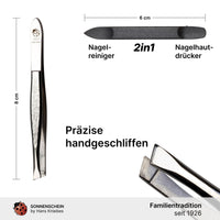 SONNENSCHEIN by Hans Kniebes Manicure Set - 5-Piece Nail Care Set - Genuine Nappa Lambskin Leather Manicure Case - Nail Scissors, Cuticle Scissors, Nail File, Tweezers and Double Instrument (Orange)