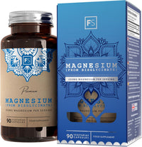 Focus FS Magnesium Glycinate | 90 Magnesium Glycinate Supplements - 250mg Mag Bisglycinate per Serving | High Strength Capsules | Non-GMO & Allergen Free | Made in the UK