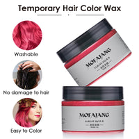 Red Hair Colour Wax, 120g Temporary Coloured Hair Paint Wax, Easy Washable Colour Change One Time Hair Dye for Kids Women Men, Suitable For Party Cosplay Halloween