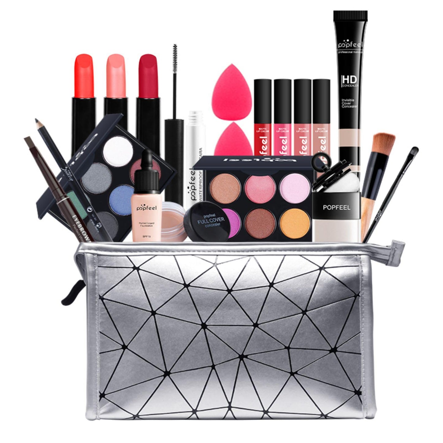 FantasyDay All-in-one Makeup Set Gift Surprise | Full Makeup Kit for Women Cosmetic Essential Starter Bundle Include Eyeshadow Palette Lipstick Blush Foundation Concealer Face Powder Lipgloss Brush