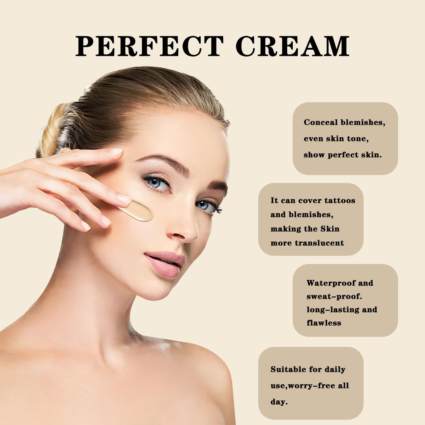 INBOLM Body Coverage Perfector 2 Pcs Body Foundation 80g All Over Complexion Perfector,Perfect Cream Skin Tint Suitable for Face,Legs and Other Parts of the Body