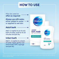 Oilatum Junior Bath Additive, Eczema and Dry Skin Emollient, Soothing and Hydrating Formula for Sensitive, Itchy Skin, Dermatologist Recommended Relief for Kids, 1 x 300ml