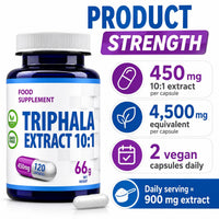 Hepatica Triphala Extract 4,500mg Equivalent | 450mg 10:1 Extract | Amalaki, Haritaki & Bibhitaki | 120 Vegan Capsules | 3rd Party Lab Tested