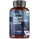 WeightWorld Weightworld Marine Magnesium with Vitamin B6 | 180 Vegan Capsules | 360mg per Serving | 3 Months Supply | Gluten-Free, Non-GMO & GMP-Approved | Magnesium Supplements | Made in the UK