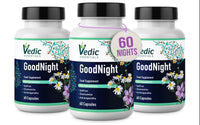 Saffron + Chamomile + Ashwagandha + Melatonin alternative Natural Sleep Aid | Quick and Good night sleep | Vegan, Halal, Gluten-free | 60 nights | Vedic Essentials
