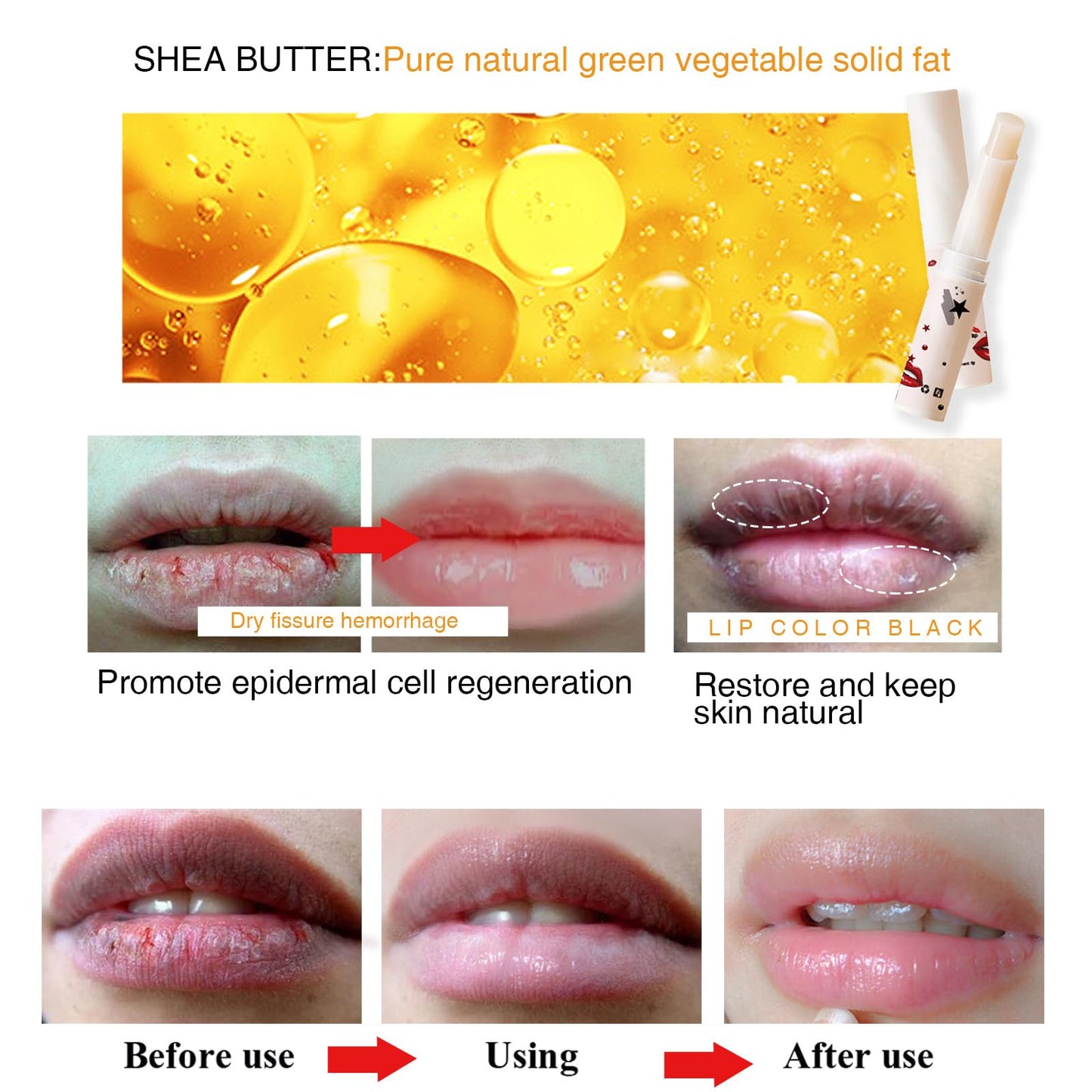 GEEWHILE Lip Lightening For Dark Lips, Lip Balms for Lip Care Lip Moisturizing, Long Lasting Natural Lip Balm Moisturizer to Repair Cracked Lips & Lighten Dark Lip Color, Lip Brightening