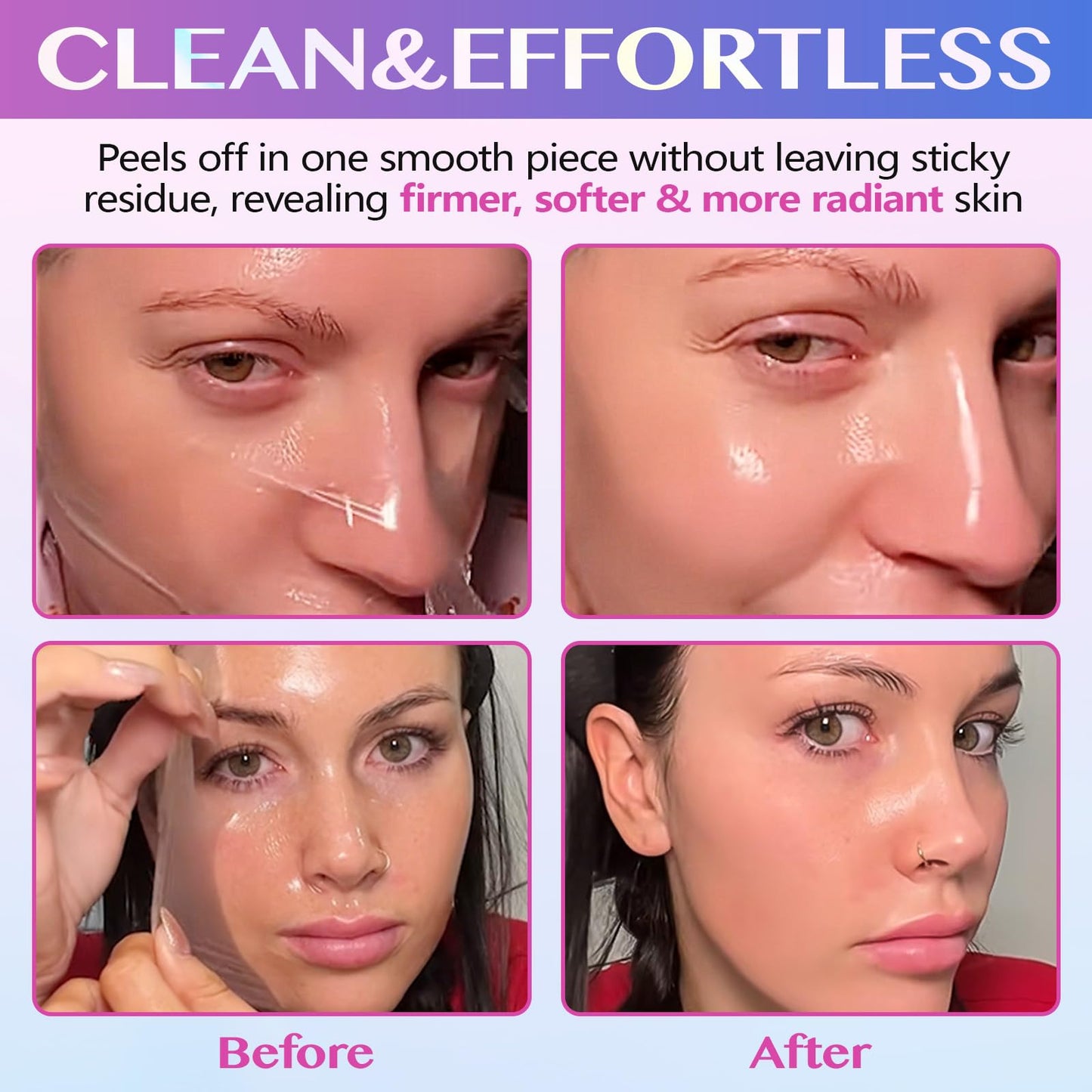 CFHQXSZ Collagen Night Wrapping Mask, Collagen Overnight Peel-Off Mask, Overnight Wrapping Peel Off Face Masks with Brush, Elasticity & Hydration Overnight Wrapping Peel Off Facial Mask