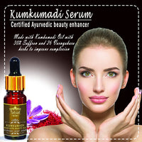 TATSAT - WELLNESS THROUGH AYURVEDA Certified Ayurvedic Kumkumadi Exquisite Face Serum with Authentic kumkumadi oil with 30% Saffron & 23 VARNYAKARA herbs for spotless,wrinkle free glowing skin-10ml
