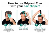 Cut Your Own and Other's Hair at Home the Easy Way | DIY Haircut Tool for Everyone | Use with Your Hair Clippers for Clean, Even Trims Every Time with Grip and Trim.