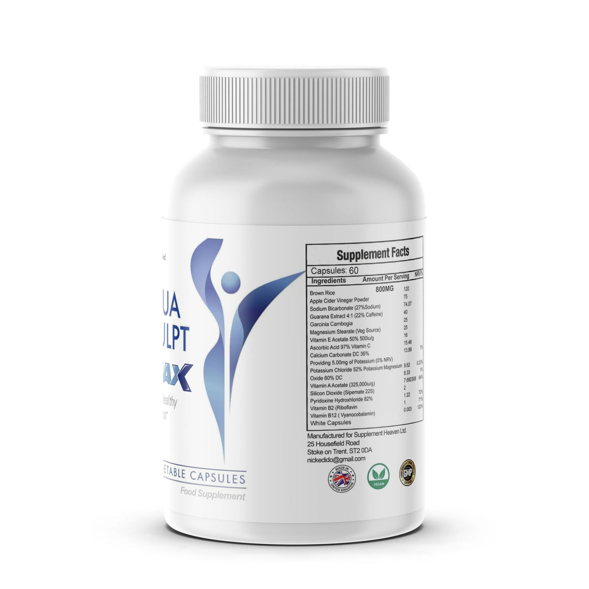 FItness Hero Supplements Aqua Sculpt Max - All Natural/Weight Management Support - 60 Capsules - Vegan/New & Sealed