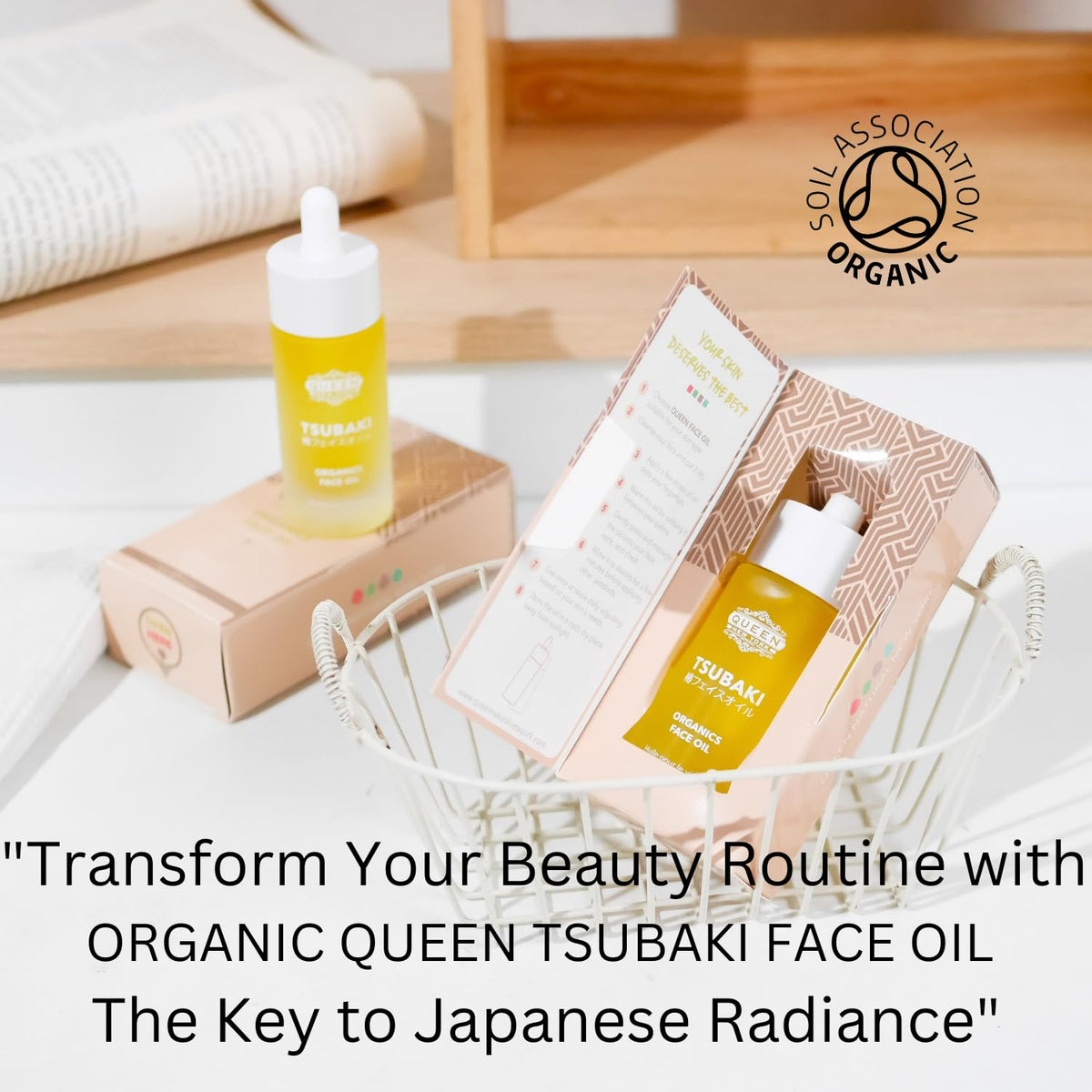 QUEEN NATURAL NEW YORK QUEEN TSUBAKI OIL: Organic Japanese Tsubaki Face Oil, the Ultimate Natural Japanese Beauty Secret Elixir for Youthful Skin, Anti-Aging, Dewy Glow Hydrating-Best Face Moisturizer