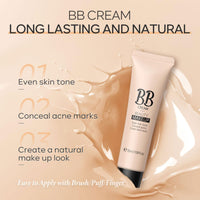 LYNTYAOU BB Cream Foundation, Waterproof Long Lasting Even Skin Tone Makeup, Full Coverage Foundation Anti-Redness Lightweight Smoothing Foundation, Hide Pores and Acne Marks