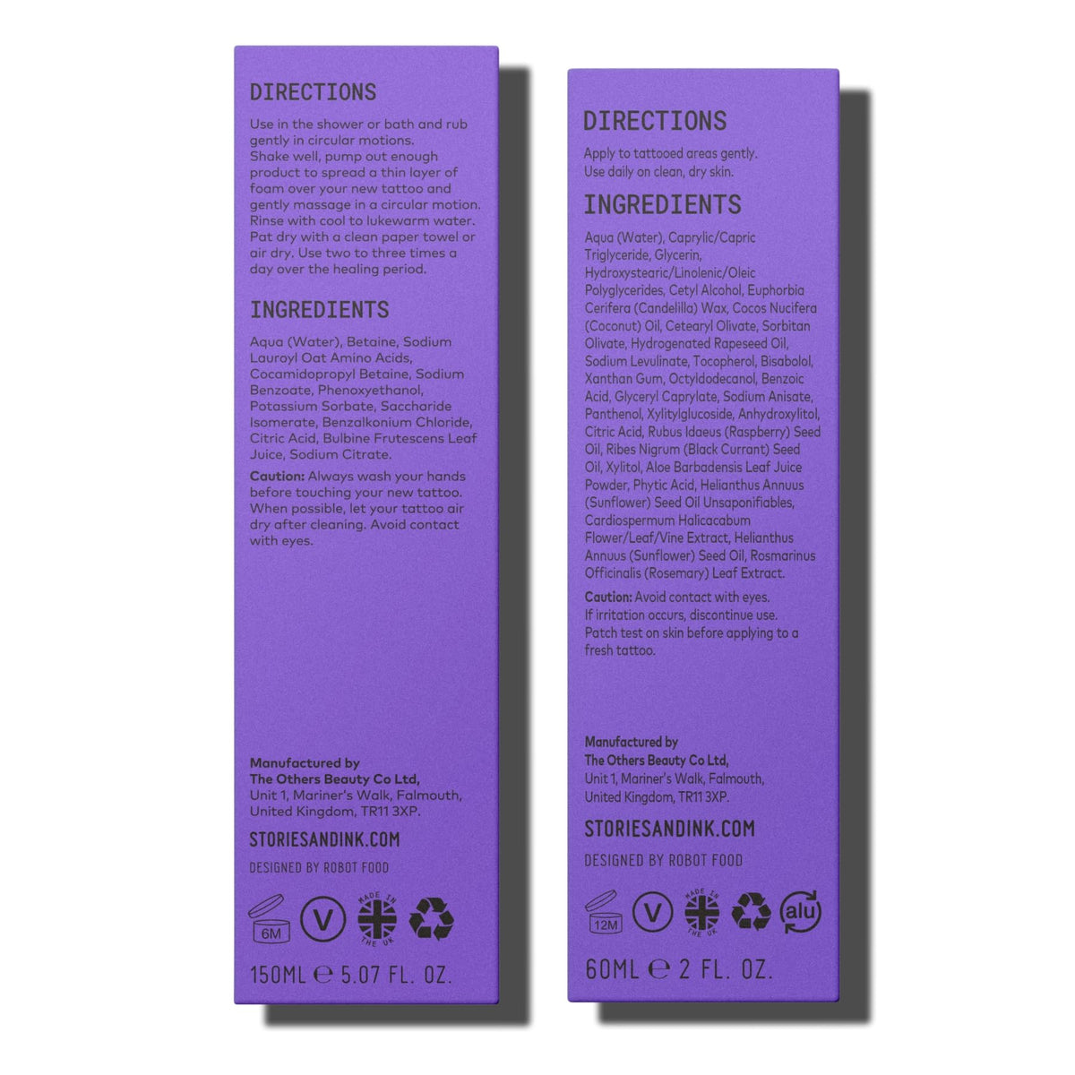 Stories & Ink Tattoo Care Stories & Ink Tattoo Aftercare Duo - 2-Step Routine for Fresh Tattoos, Contains: Cream & Foam Cleanser