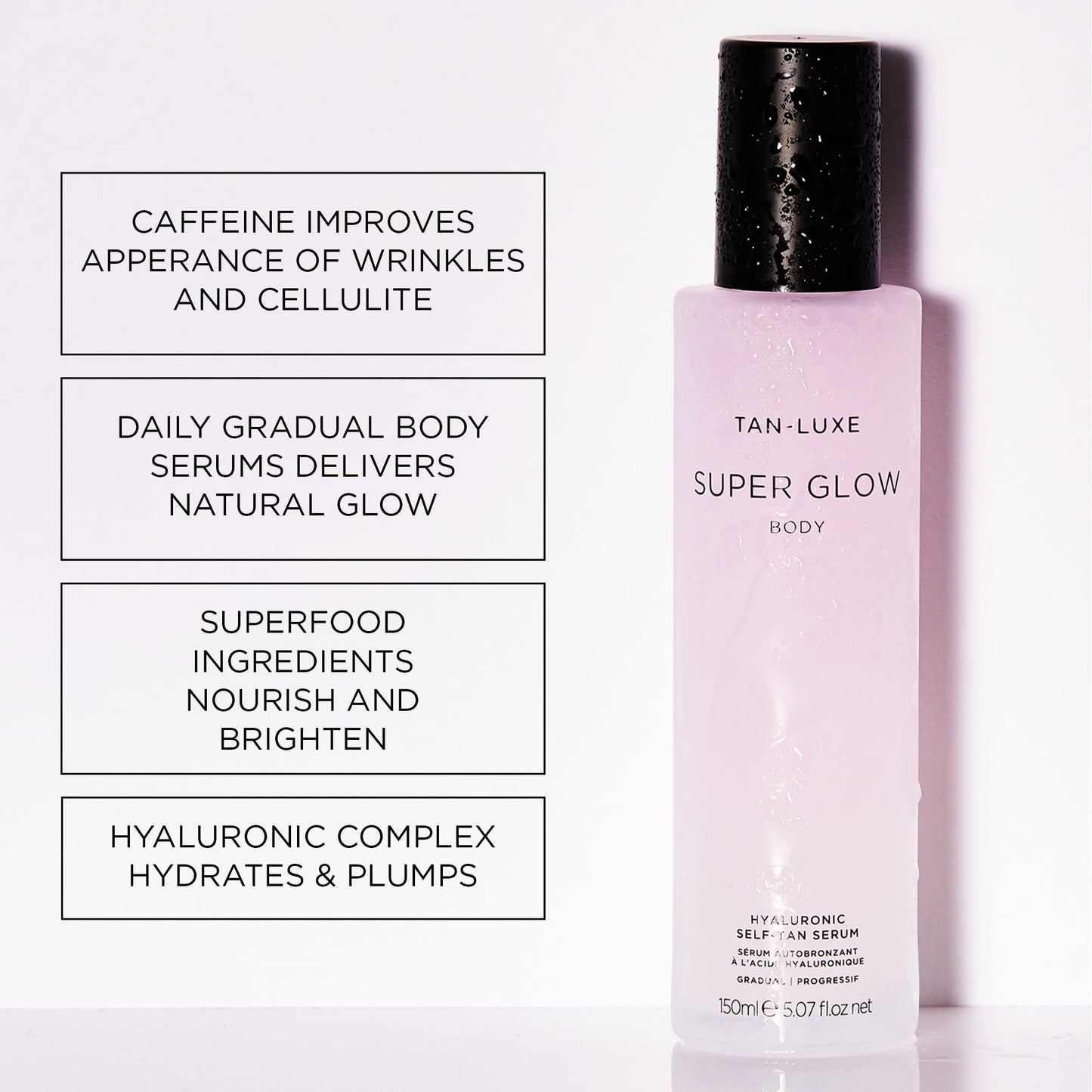 TAN-LUXE Tan Luxe SUPER GLOW BODY Self Tan Serum, (150 ml) Gradual Fake Tanning Skin Care for Body, Cruelty Free & Vegan