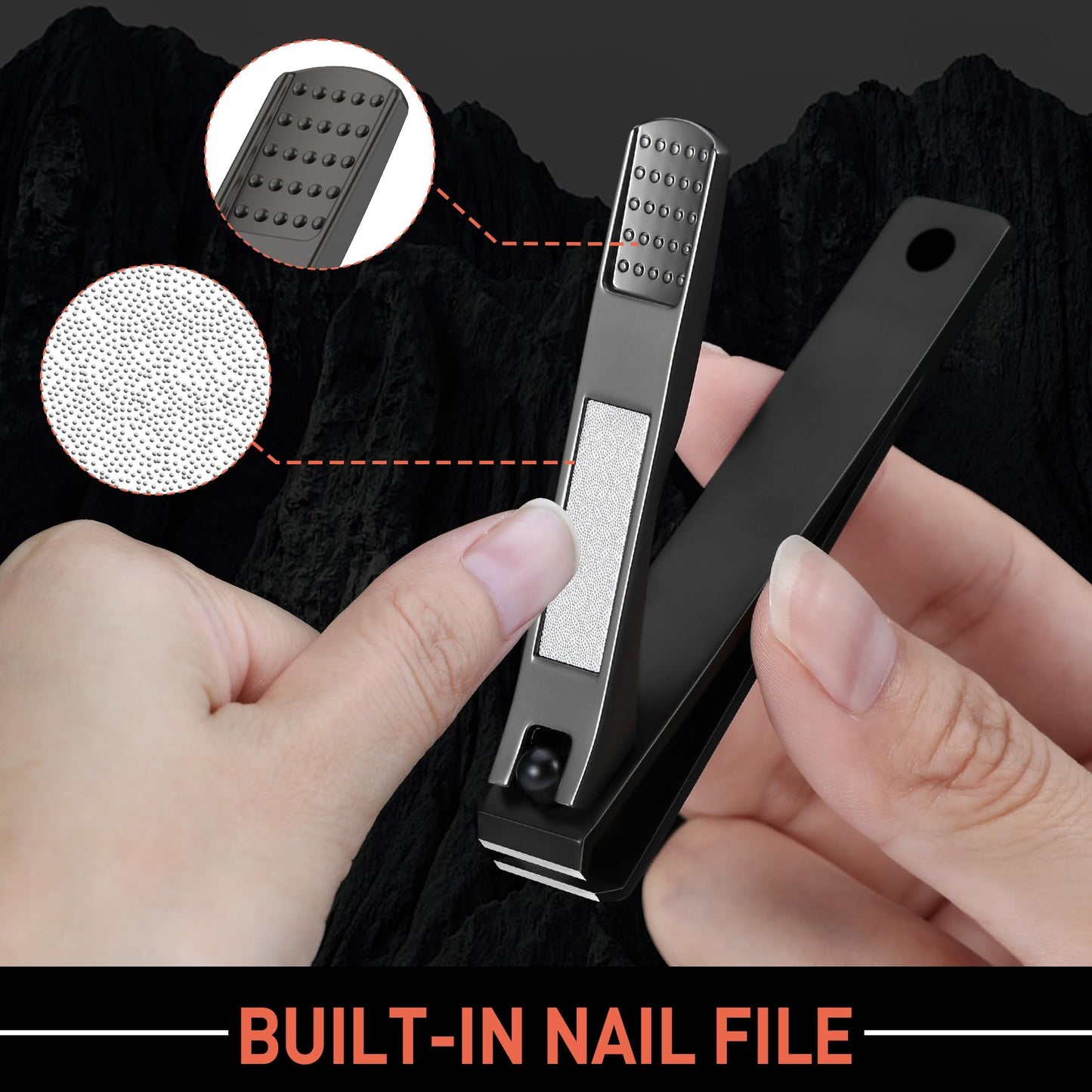 BEZOX Nail Clippers 2pcs Set - Straight Blade Toenail Clipper and Curved Blade Fingernail Clippers - Premium Nail Trimmer Cutter for Thick Nails and Ingrown Toenails