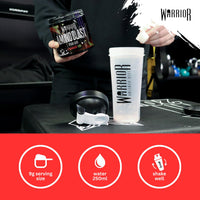 Warrior Amino Blast BCAA Powder 270g – Fruit Salad Flavour, BCAA Supplement for Muscle Recovery, Energy, Endurance, Hydration, Pre & Post Workout Nutrition - Strawberry Kiwi