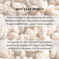 Iron+ Supplements – Energy Tablets with Koji Fermented Iron and Vitamin B12 – 28 Day Supply – Blood Supplement for Normal Formation of Red Blood Cells – Vitamins for Tiredness by FutureYou Cambridge