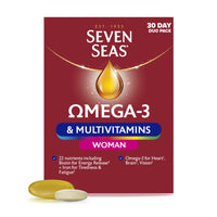 Sevenseas Seven Seas Omega-3 and Multivitamins Woman, with Biotin and Iron, 30-Day Duo Pack