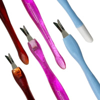 LuenHego Cuticle Remover Cuticle Pusher Nail Cuticle Trimmer 6PCS V-shaped Dead Skin Remover Double Sided Rubber Nail Cleaner Tool, 3 Colours