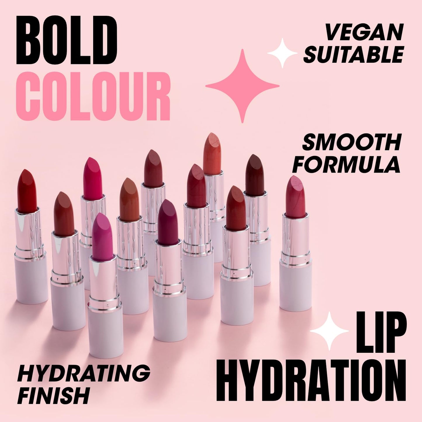 Collection Cosmetics Lasting Bold Colour, Hydrating Lipstick, Infused with Nutrients, 3.5g, Café Au Lait