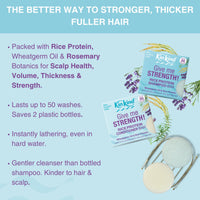 KinKind Rice Water Shampoo Bar for Hair Growth. Give Me STRENGTH! 3 Shampoo Bars for hair UK made. Solid Shampoo Bar with Rice Protein. Natural Hair Thickening Menopause Shampoo Bar for Thinning, Fine