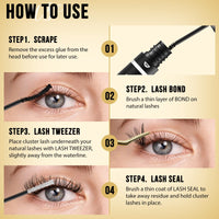 320Pcs Individual-Lashes QUEWEL Cluster-Lashes 40D D Curl MIX9-16mm Individual Lash Extension Lash-Clusters DIY Eyelash Extensions For Home Use (40D 0.07D MIX9-16mm)