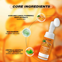 IZBEAUVO urmeric Face Wash, Turmeric Foaming Cleanser,Turmeric Facial Cleanser, Ultra-Gentle Clean And Clear Cleanser For Acne Prone Skin