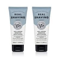 THE REAL SHAVING COMPANY The Real Shaving Company Anti-Ageing Sensitive Moisturiser - Moisturises & Protects for Sensitive Skin, Visibly Firmer and Brighter Skin 2 x 100 ml