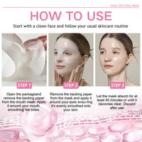 8pcs Glass Skin Mask, Anti Wrinkle Deep Collagen Mask, Skincare, Mothers Day Gifts Idea for mom, Korean Glass Skin Face Mask, Hydrating For Facial Care, Elasticity Improvement, Anti Aging
