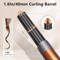 Chuancheng 40mm/1.6inch Long Curling Barrels Attachments for Dyson Airwrap HS01 HS05 HS08 Styler, Hair Curl Barrels Replacement Parts, Gold