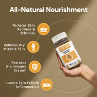 STRENGTH & SPICES100% Natural Vegan Food Supplements Strength & Spices Psoriasis Relief Skin Care Supplements, Immune System Booster with 31 Powerful Ingredients and Amino Acids, Soothes Red, Flaky Skin, 1000 mg, 60 Vegan Capsules