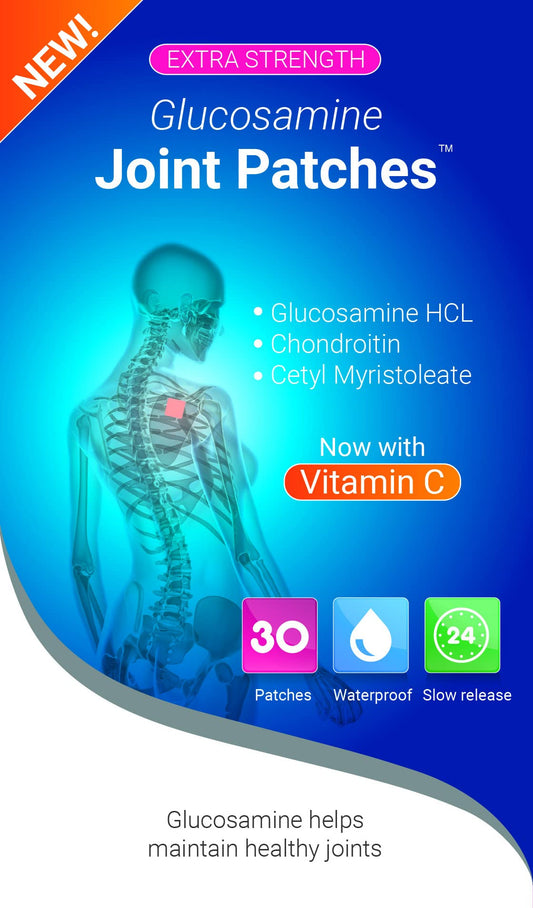 Snowden Glucosamine and Chondroitin High Strength Joint Patches with Vitamin C - Muscle and Joint Care Health Products, Natural Ingredients - Discreet and Waterproof, Slow Release - 30 Day Supply