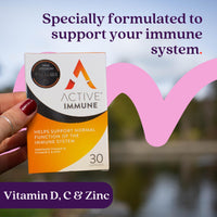 Solvotrin Active Immune Supplement, Vitamin D, C & Zinc, 30 Capsules