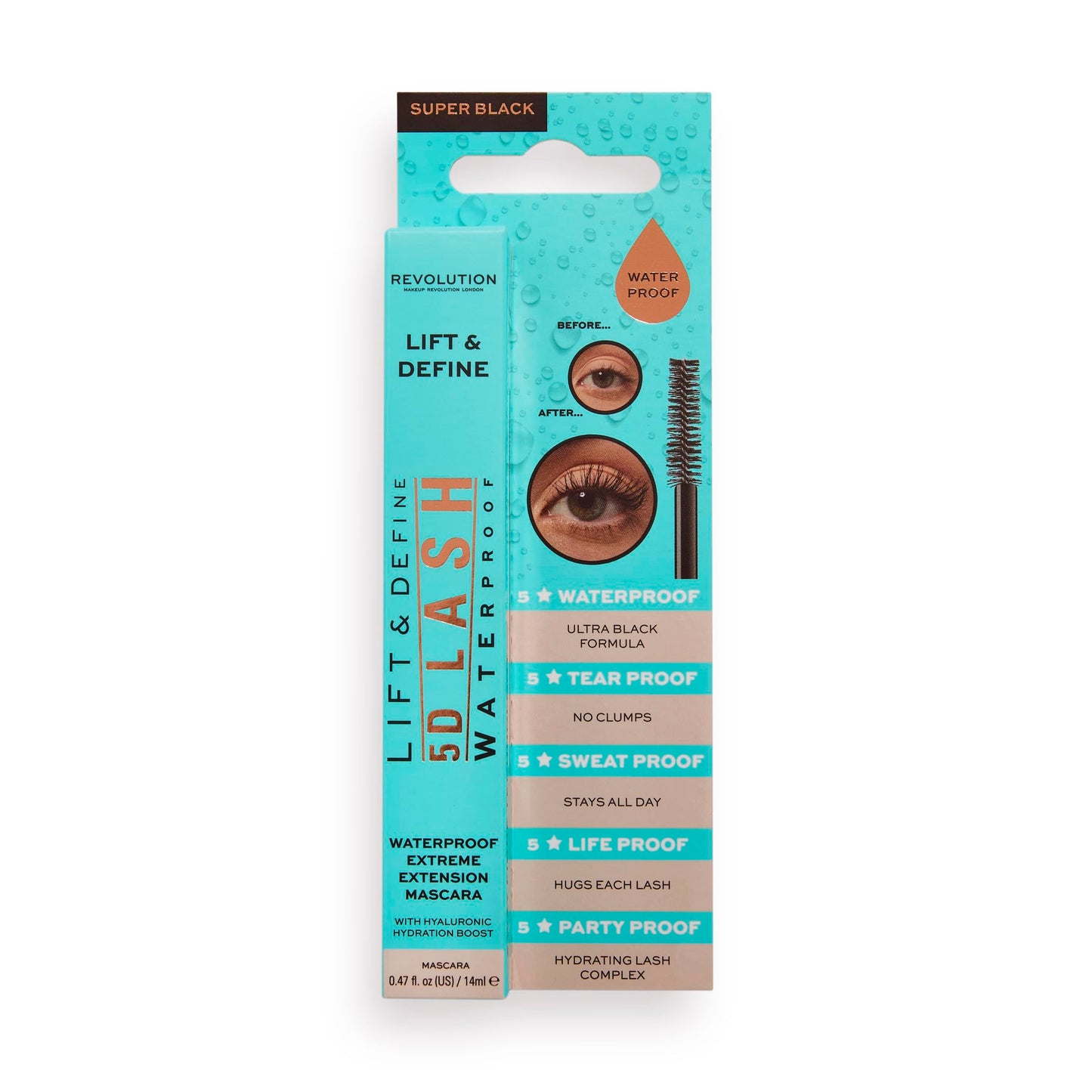 Revolution Beauty London 5D Lash Waterproof Mascara, Add Volume, Impact and Length, Black, 8g