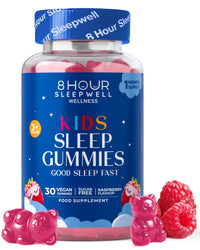 8 Hour Sleepwell Sleep Gummies for Kids – 1 Month Supply | Sugar & Gluten-Free Magnesium Gummies for Growth, Relaxation & Healthy Sleep | 30 Vegan Supplement with Magnesium, L-Theanine & Vitamin B6 | Support Ages 3+