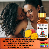 KMY Tropical Mango Yoni Oil – Premium Aromatic Body & Sensitive Area Moisturizer. Targeted Relief for Thigh Chafing and Dryness. Food-Grade, PH-Balanced Vegan Skincare [30ml]