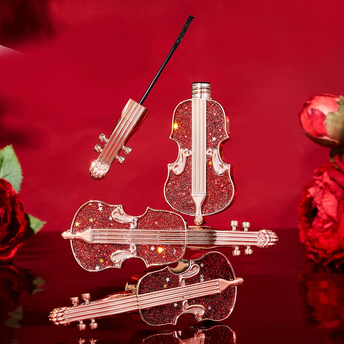 MAYEON Violin-Shaped Design Mascara with Fine Brush, Waterproof Mascara for Short Lashes, Defining, Curling, Volume and Length, No Flaking, No Clumping, Smudge Proof, Black