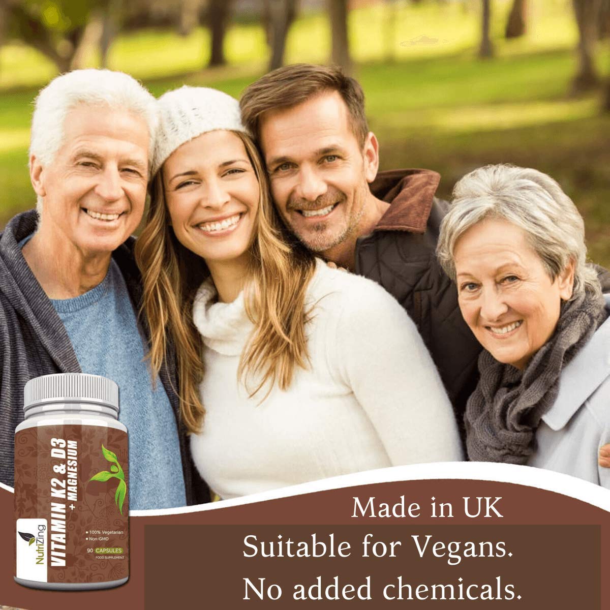 Vitamins D3 K2 Capsules - 3000IU Vitamin D3, 150mcg VIT K2 (MK-7) - Made in UK by NutriZing - Supports Maintenance of Immune System & Contributes to Normal Bones