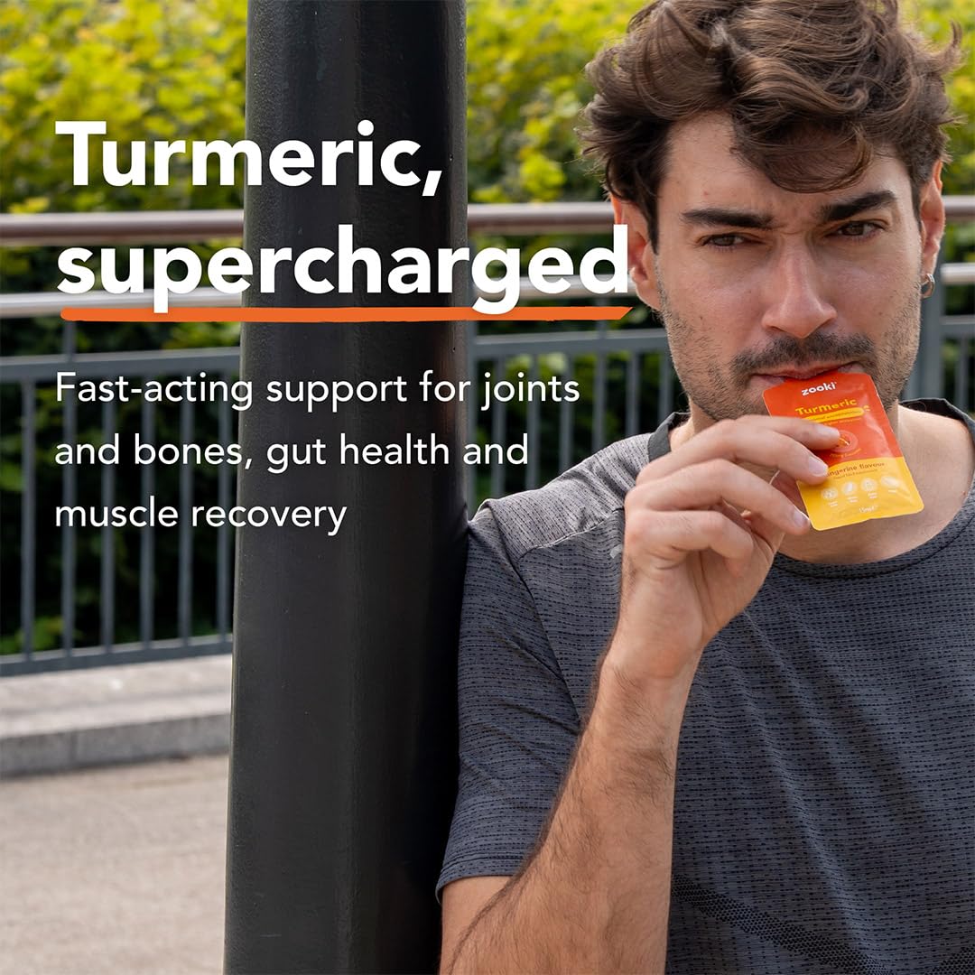 Zooki Liposomal Curcumin 750mg Liquid Turmeric Sachets, High Strength Turmeric Curcumin Supplement, Antioxidant Support, Vegan Liposomal Curcumin Liquid Turmeric (Tangerine Flavour, 14 Servings)