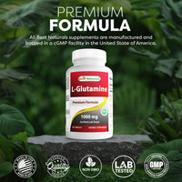 Best Naturals L-Glutamine 1000 mg 180 Tablets - Glutamine Fuel for Workout & Supports Muscle Recovery from Workouts (180 Count (Pack of 1))