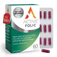 Solvotrin Active Folic 400 mcg – L-Methylfolate Folic Acid Supplement – Highly Absorbed, Vegan – Supports Pregnancy, Energy, Tiredness & Fatigue Reduction – 60 Capsules (2-Month Supply)