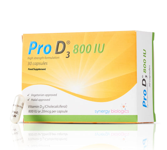 Pro D3 800 IU - Vitamin D3 (30 Capsules) Vegetarian | Made in The UK | Free from Alcohol, Crustaceans, Dairy, Egg, Gelatine, Gluten, Nut, Peanut, Salt, SOYA | Suitable for Halal & Kosher Diets