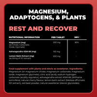 Tonic Health Rest and Recovery Effervescent Tablets - 300mg Elemental Magnesium, Ashwagandha, Lemon Balm - No Sugar, Magnesium Glycinate - Relax and Recharge, Strawberry 60 Count