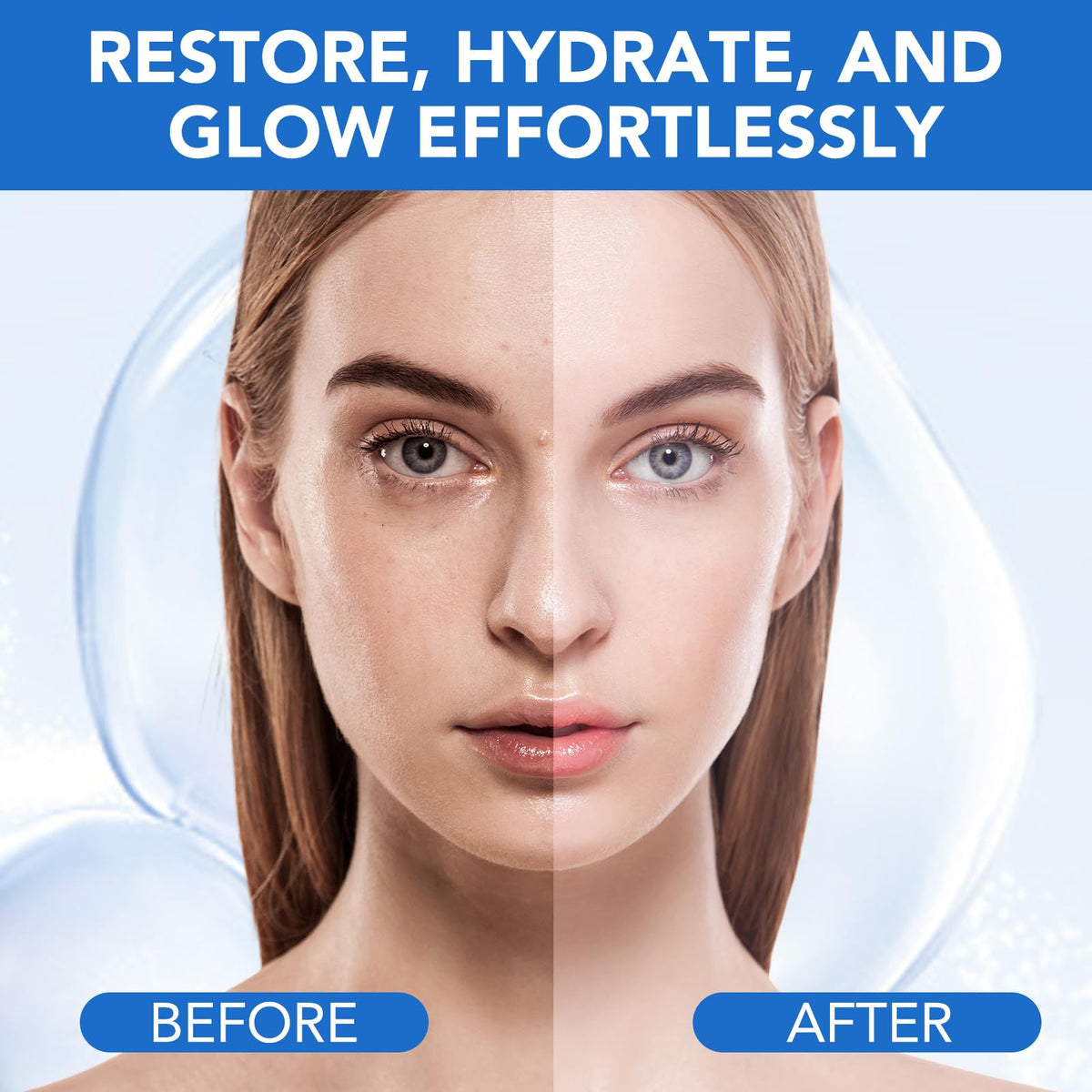 Yecuce 3% Hyaluronic Acid Serum, Ultra-Hydrating Vials Hyaluronic Tubes, Wake Nature Perfection Hyaluronic Acid for Face, Ultra Hydrating Serum
