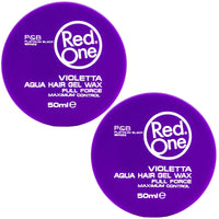 Redone Hair Styling Aqua Wax Violetta 2 x 50ml | Travel Size | Strong Hold | Hair Gel Wax | Ultra Hold | Lavender Scent | Men & Women Hair Wax | Maximum Control 2 PCS