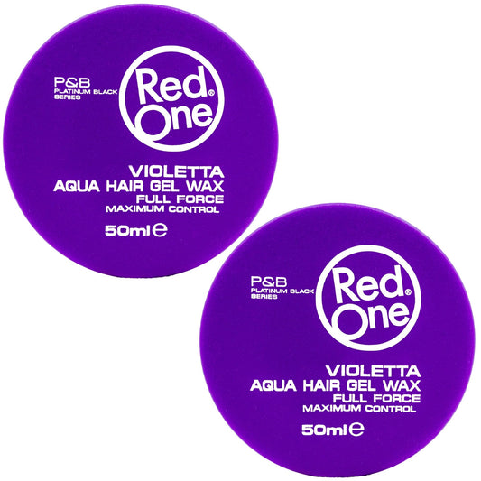 Redone Hair Styling Aqua Wax Violetta 2 x 50ml | Travel Size | Strong Hold | Hair Gel Wax | Ultra Hold | Lavender Scent | Men & Women Hair Wax | Maximum Control 2 PCS
